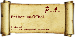 Priher Amábel névjegykártya